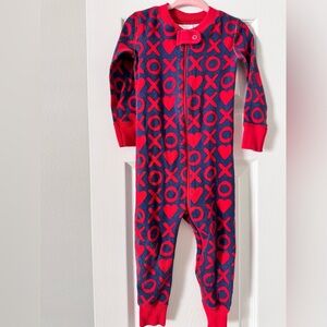 Hanna Andersson Red and Blue XO Kids Footie